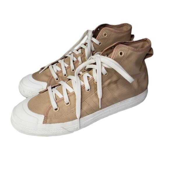 Adidas Nizza RF Hi‎ Top Sneakers Men's 13 Tan Canvas - Picture 1 of 9